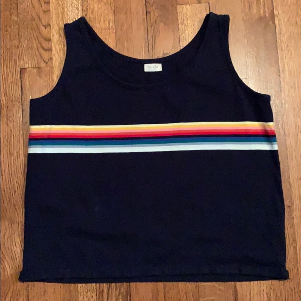 Brandy Melville (John Galt) Blue Cropped Tank Top